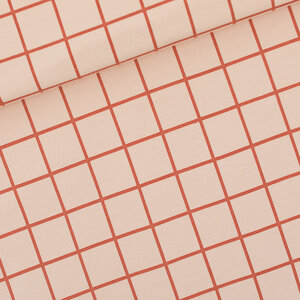 COUPON 65cm - Grid avondroze - french terry