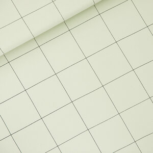 COUPON 45cm - Thin Grid XL mistgroen - french terry